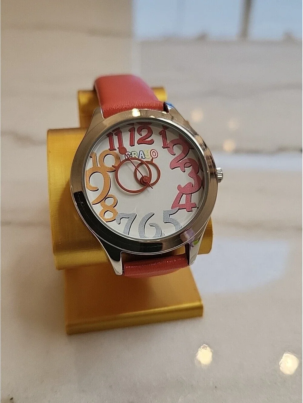 Crayo Crazy For Pastels Silver Tone Case 36 mm Band Watch Fits Up To 8